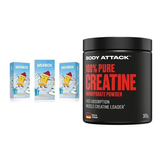 Masseaufbau-Set: Sven Jack MIXBOX 49x65g + Body Attack 100% Pure – alle enthaltenen Artikel