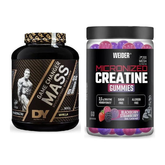 Masseaufbau-Set: DY Nutrition Game Changer + Weider Micronized – alle enthaltenen Artikel