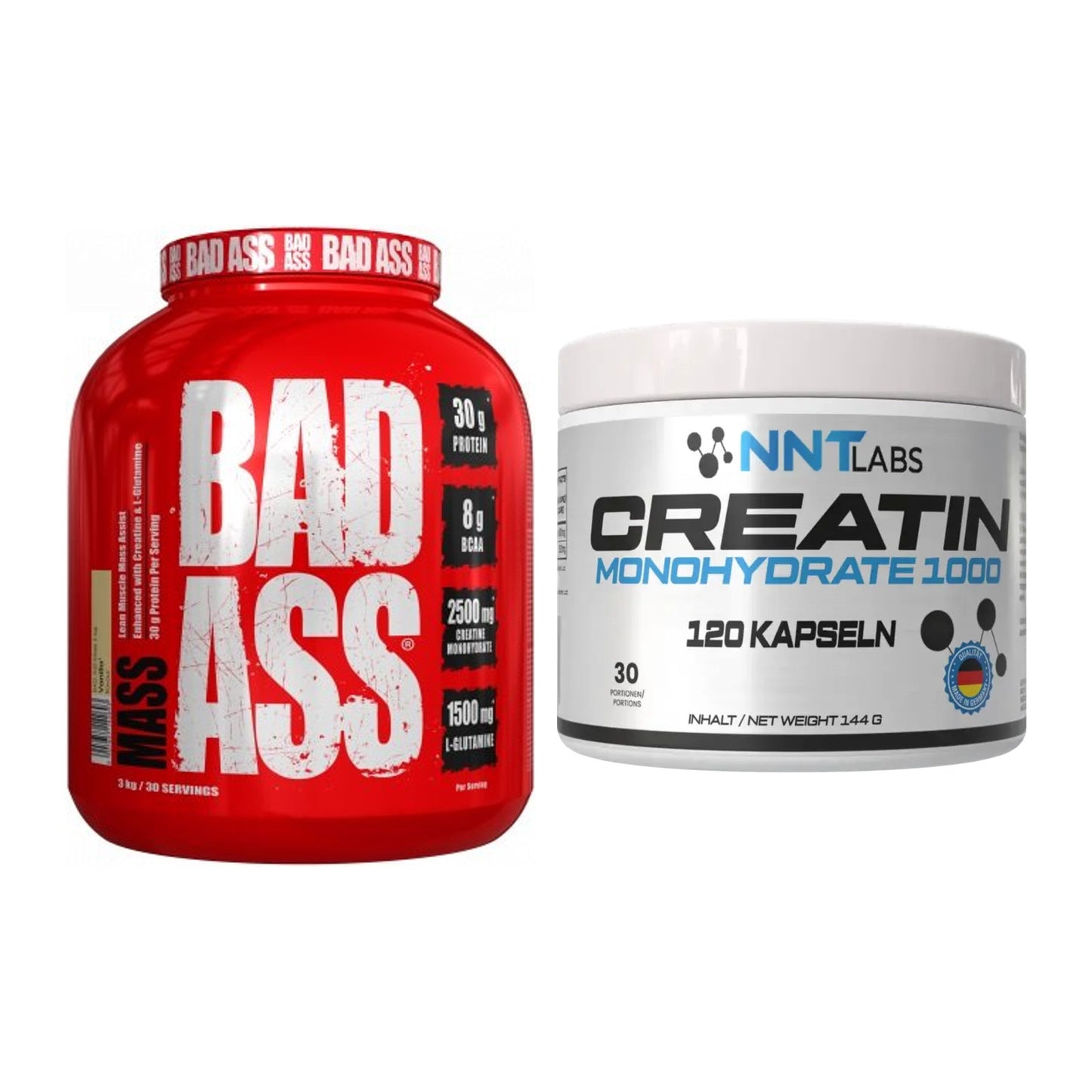 Masseaufbau-Set: BAD ASS MASS + NNT Creatin 1000 mg – alle enthaltenen Artikel