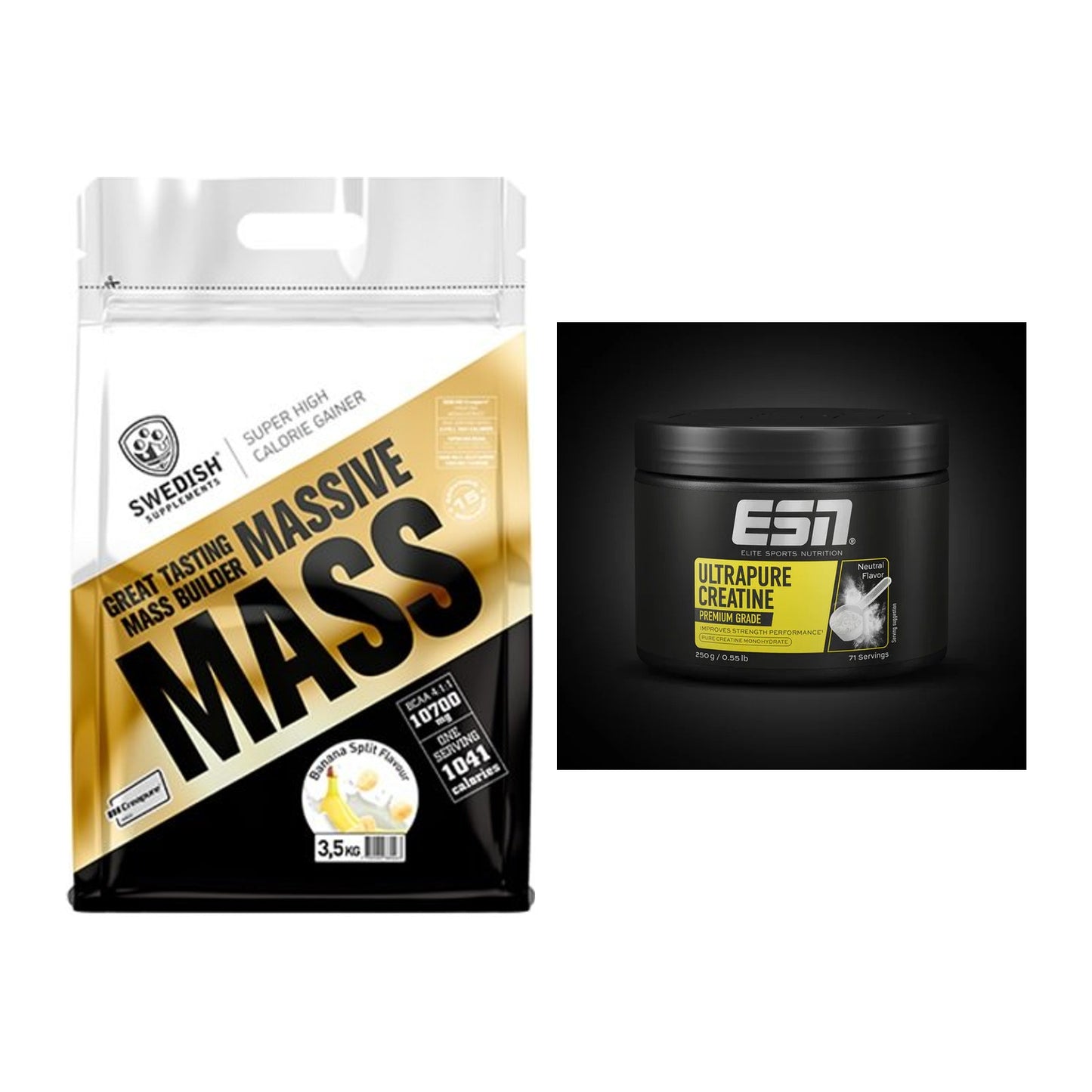 Masseaufbau-Set: Swedish Supplements + ESN Ultrapure Creatine – alle enthaltenen Artikel