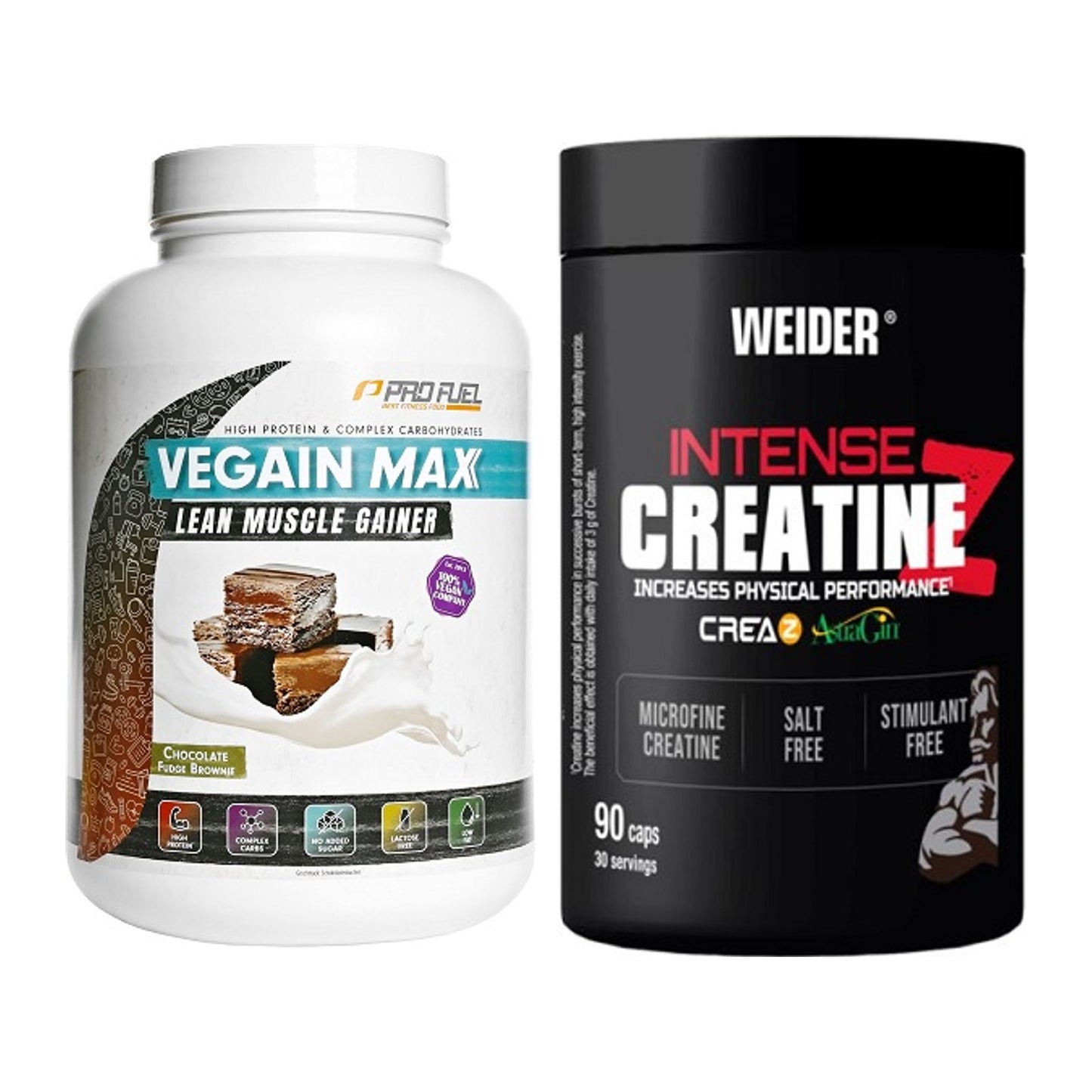Masseaufbau-Set: ProFuel VEGAIN MAX Gainer + Weider Intense Pure – alle enthaltenen Artikel