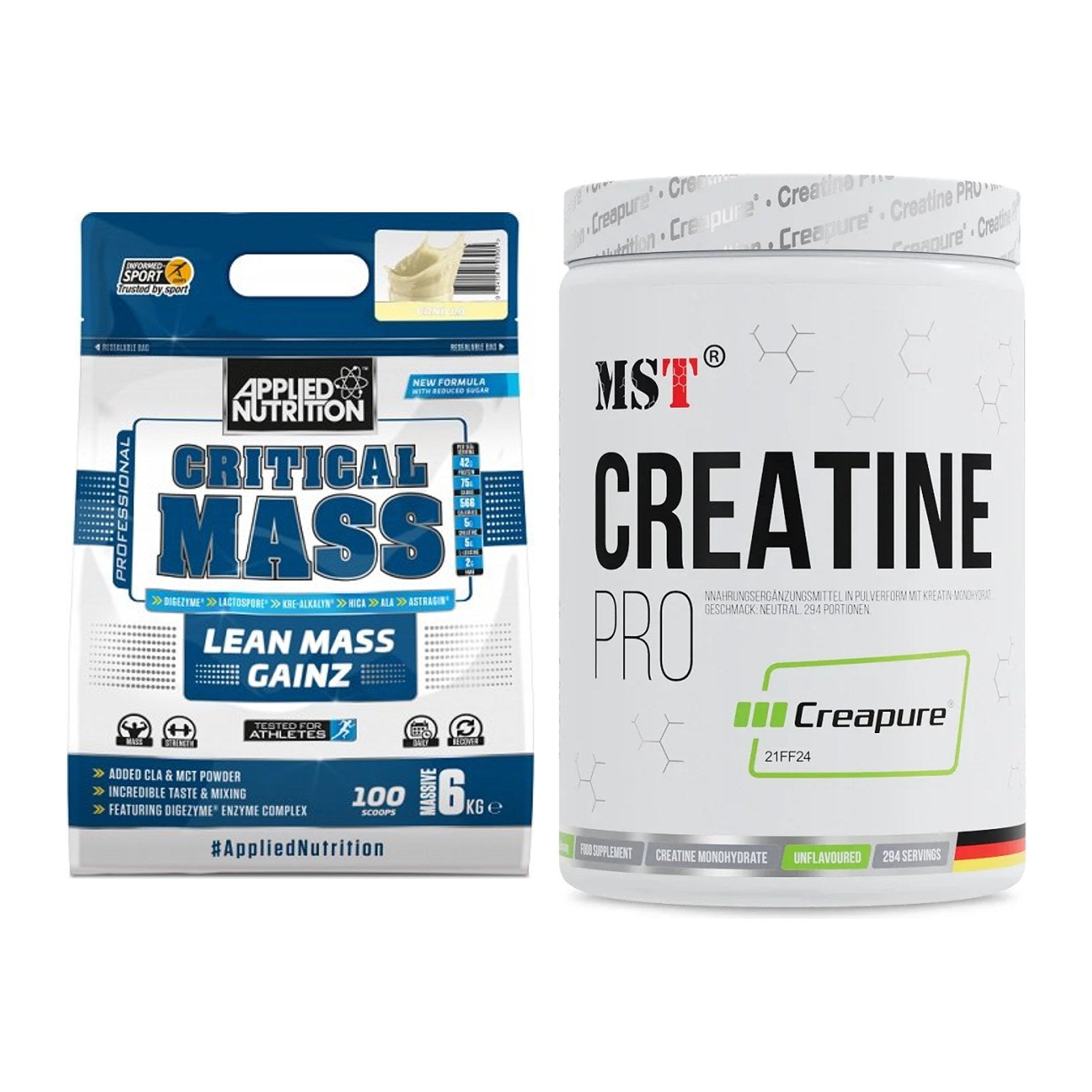 Masseaufbau-Set: Applied Nutrition + MST Creatin Pro CREAPURE – alle enthaltenen Artikel