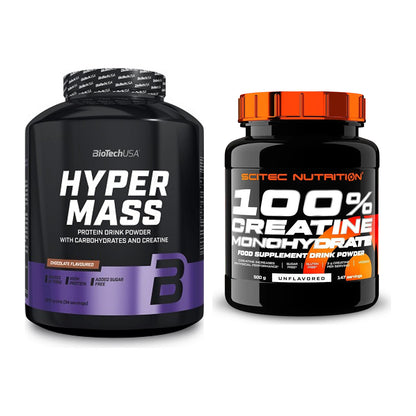 Masseaufbau-Set: BioTech Hyper Mass + Scitec Creatine Monohydrate – alle enthaltenen Artikel