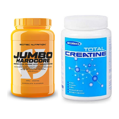 Masseaufbau-Set: Scitec Jumbo Hardcore1530g + Megabol Total Creatine – alle enthaltenen Artikel