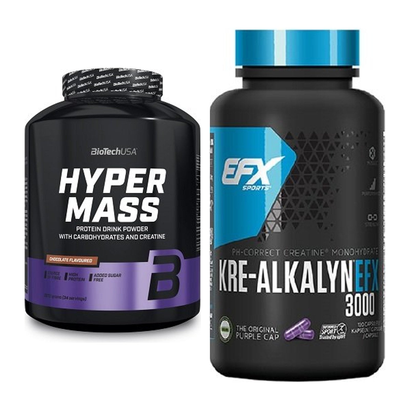 Masseaufbau-Set: BioTech Hyper Mass 2270g + EFX Kre-Alkalyn 3000 – alle enthaltenen Artikel