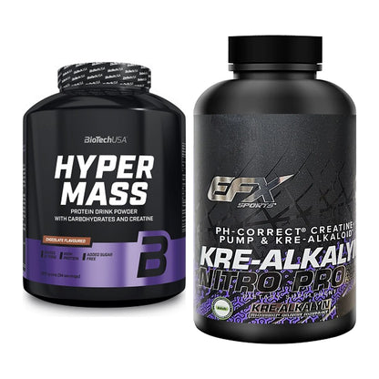 Masseaufbau-Set: BioTech Hyper Mass + EFX Kre-Alkalyn PRO 120 – alle enthaltenen Artikel