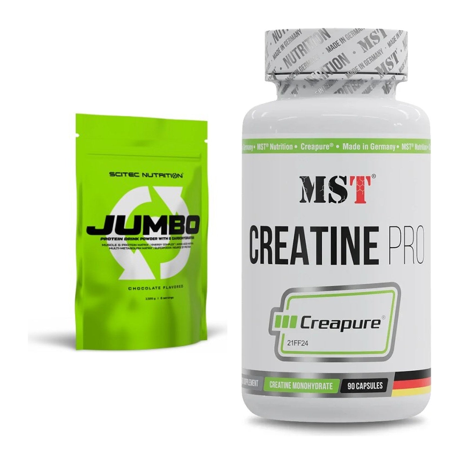 Masseaufbau-Set: Scitec Jumbo 1320g + MST Creatine Pro CREAPURE – alle enthaltenen Artikel