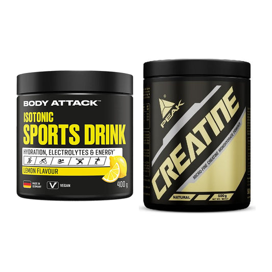 Masseaufbau-Set: Body Attack Isotonic + Peak Creatin Powder – alle enthaltenen Artikel
