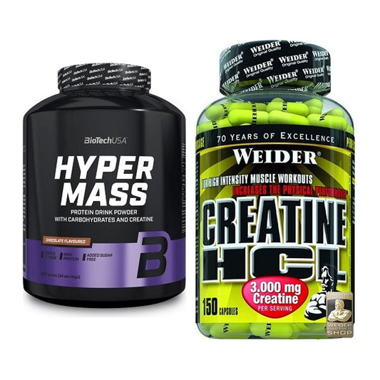 Masseaufbau-Set: BioTech Hyper Mass 2270g + Weider Creatin HCL – alle enthaltenen Artikel