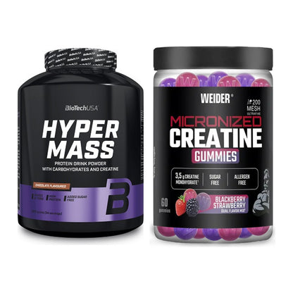Masseaufbau-Set: BioTech Hyper Mass + Weider Micronized – alle enthaltenen Artikel