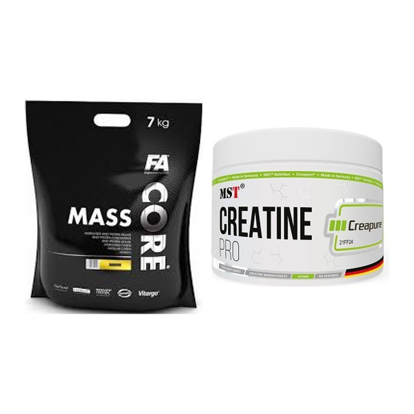 Masseaufbau-Set: FA Nutrition CORE Mass + MST Creatin Pro CREAPURE – alle enthaltenen Artikel