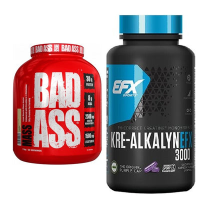 Masseaufbau-Set: BAD ASS MASS + EFX Kre-Alkalyn 3000 – alle enthaltenen Artikel