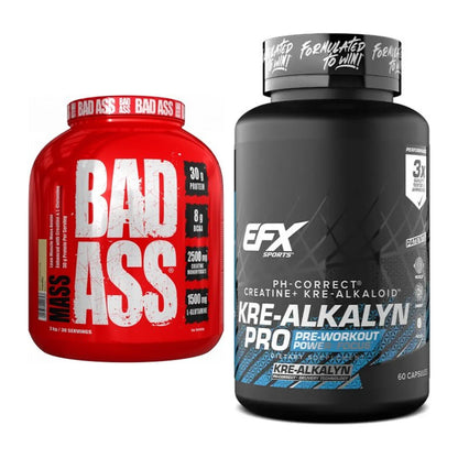 Masseaufbau-Set: BAD ASS MASS + EFX Kre-Alkalyn PRO – alle enthaltenen Artikel