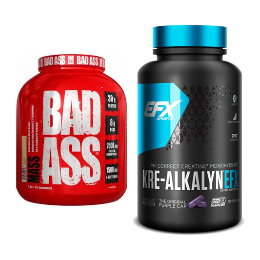 Masseaufbau-Set: BAD ASS MASS + EFX Kre-Alkalyn – alle enthaltenen Artikel