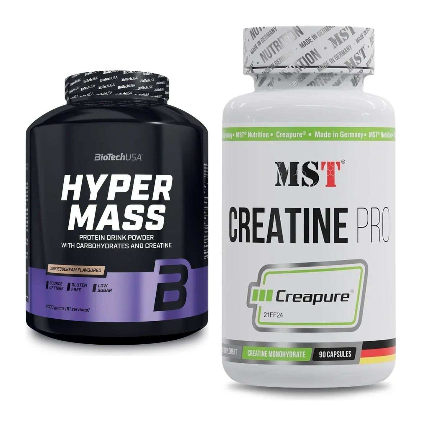Masseaufbau-Set: BioTech Hyper Mass 4000g + MST Creatine Pro CREAPURE – alle enthaltenen Artikel