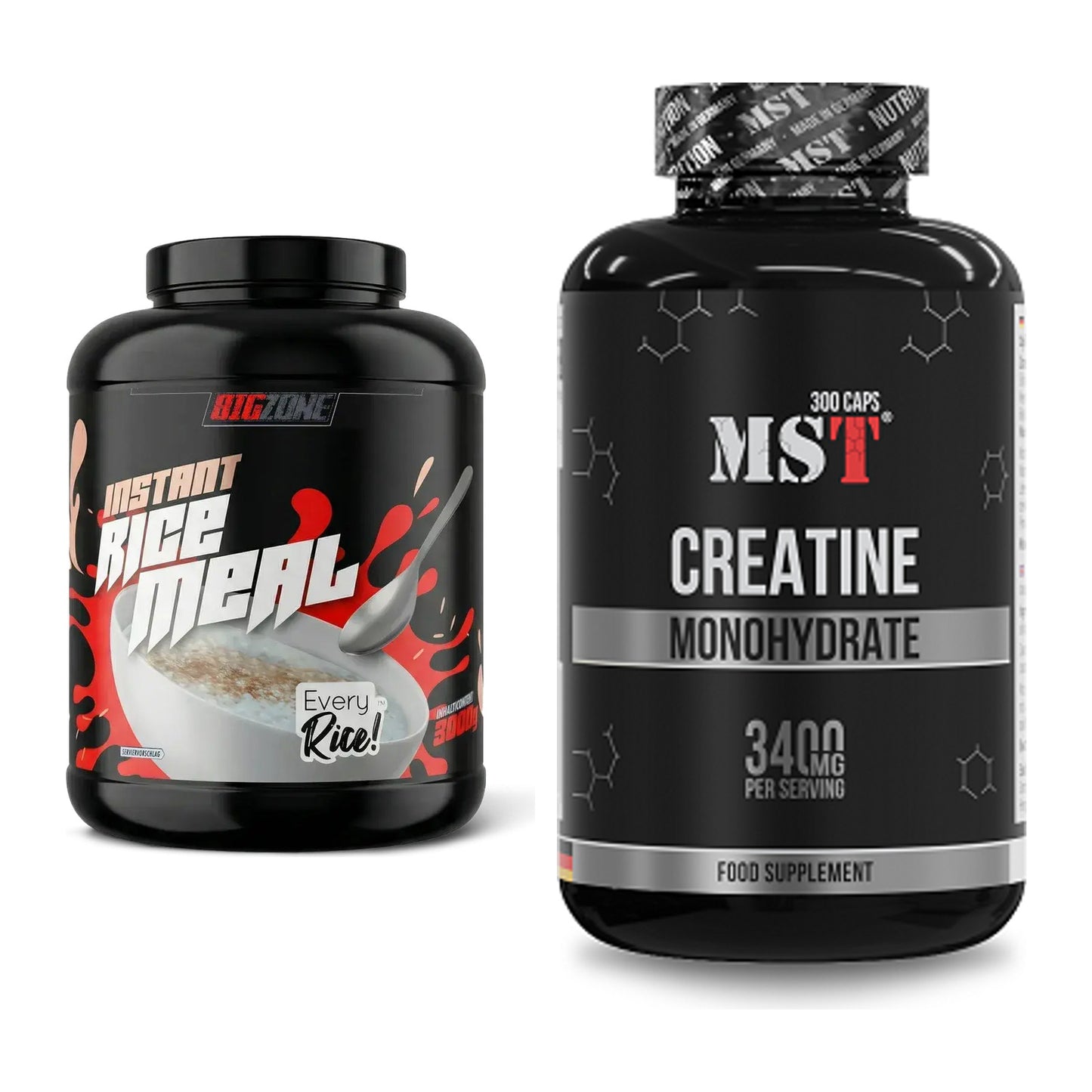 Masseaufbau-Set: Big Zone Rice Meal 3000g + MST Creatine Monohydrate – alle enthaltenen Artikel