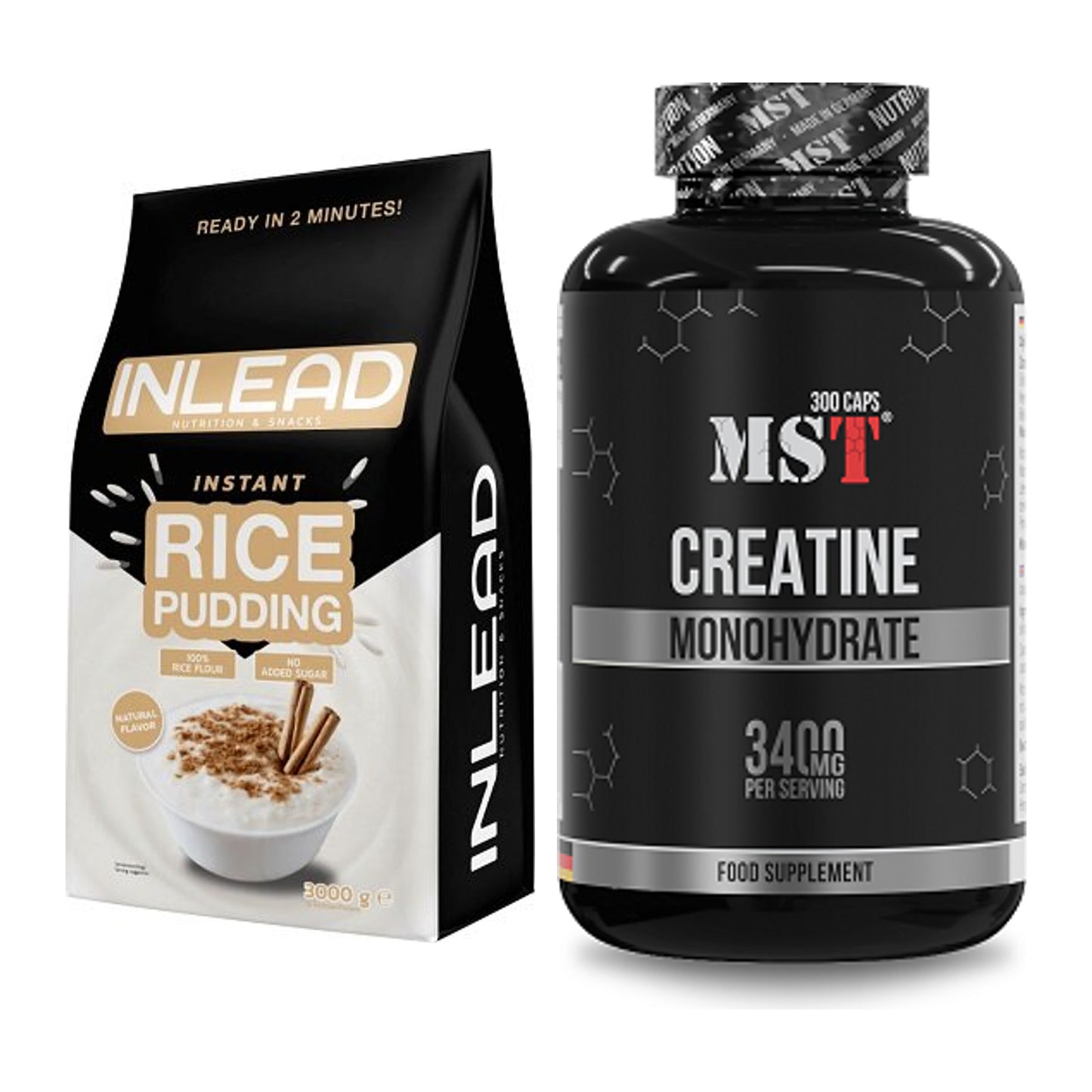 Masseaufbau-Set: INLEAD Instant Rice + MST Creatine Monohydrate – alle enthaltenen Artikel