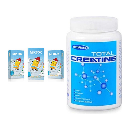 Masseaufbau-Set: Sven Jack MIXBOX 49x65g + Megabol Total Creatine – alle enthaltenen Artikel