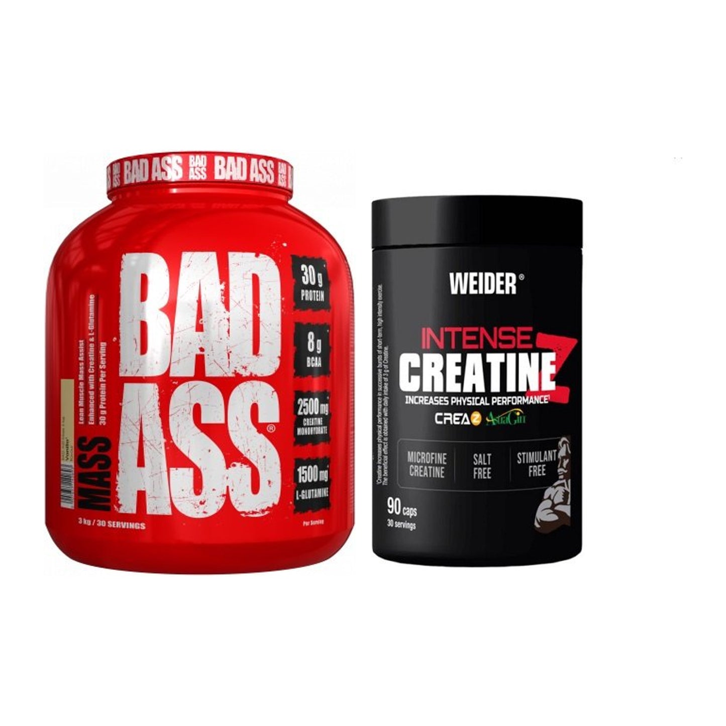 Masseaufbau-Set: BAD ASS MASS + Weider Intense Pure Creatine – alle enthaltenen Artikel