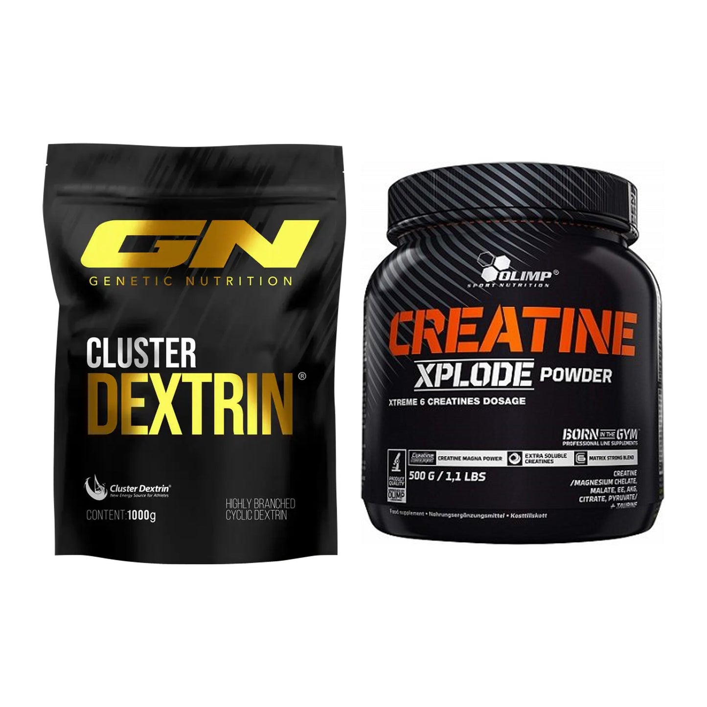 Masseaufbau-Set: GN Cluster Dextrin + Olimp Creatine Xplode – alle enthaltenen Artikel