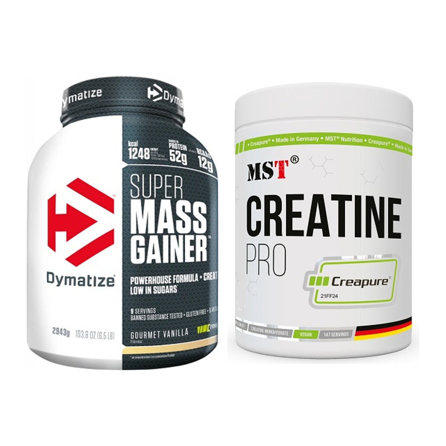 Masseaufbau-Set: Dymatize Super Mass Gainer + MST Creatin Pro CREAPURE – alle enthaltenen Artikel