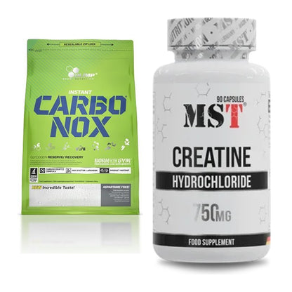 Masseaufbau-Set: Olimp Carbo Nox 1kg Pulver + MST Creatin HCL – alle enthaltenen Artikel