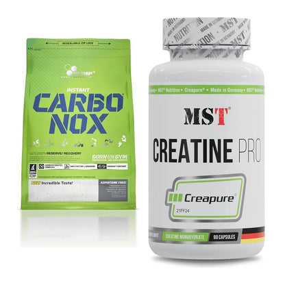 Masseaufbau-Set: Olimp Carbo Nox 1kg + MST Creatine Pro CREAPURE – alle enthaltenen Artikel