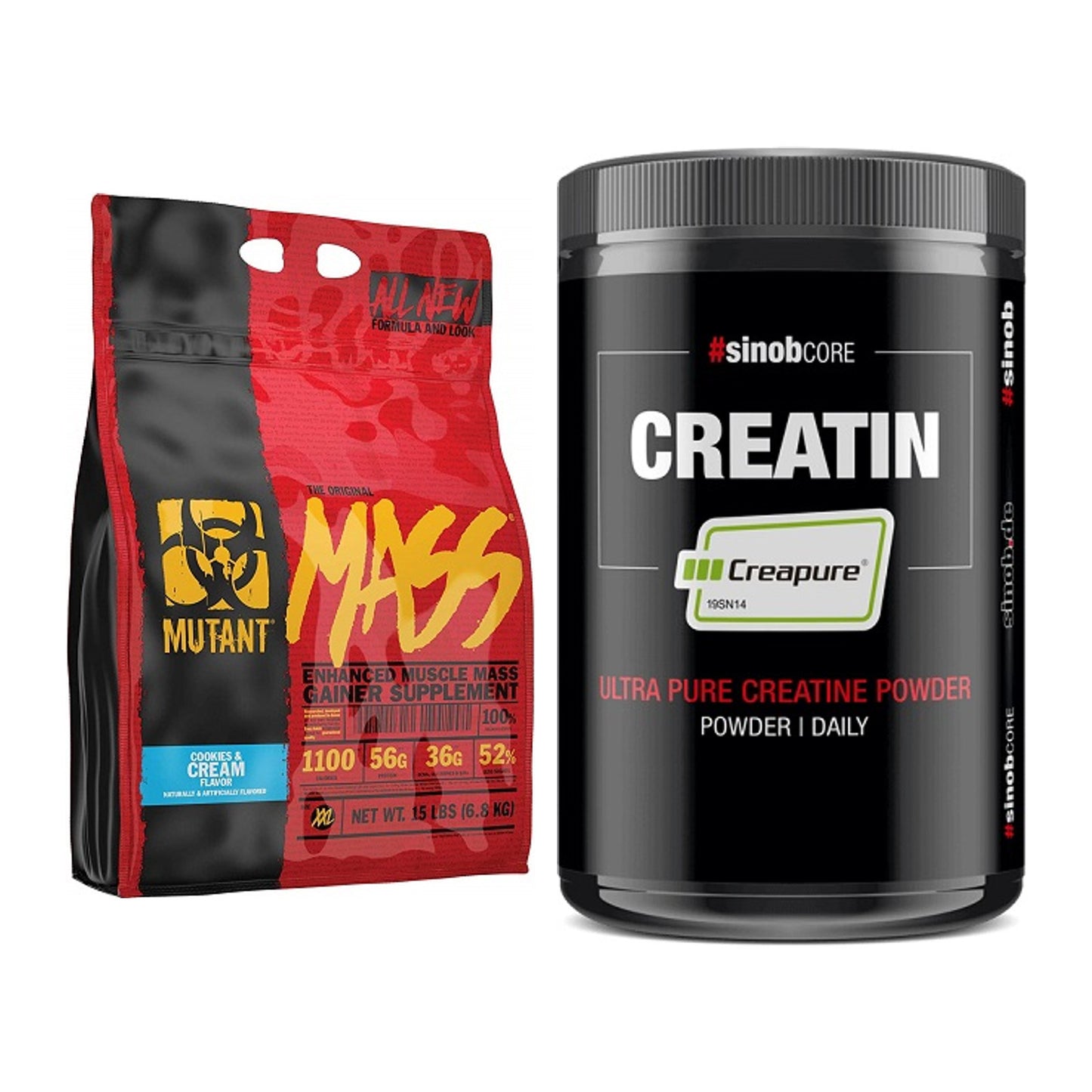 Masseaufbau-Set: Mutant Mass + Sinob Creatin CREAPURE – alle enthaltenen Artikel