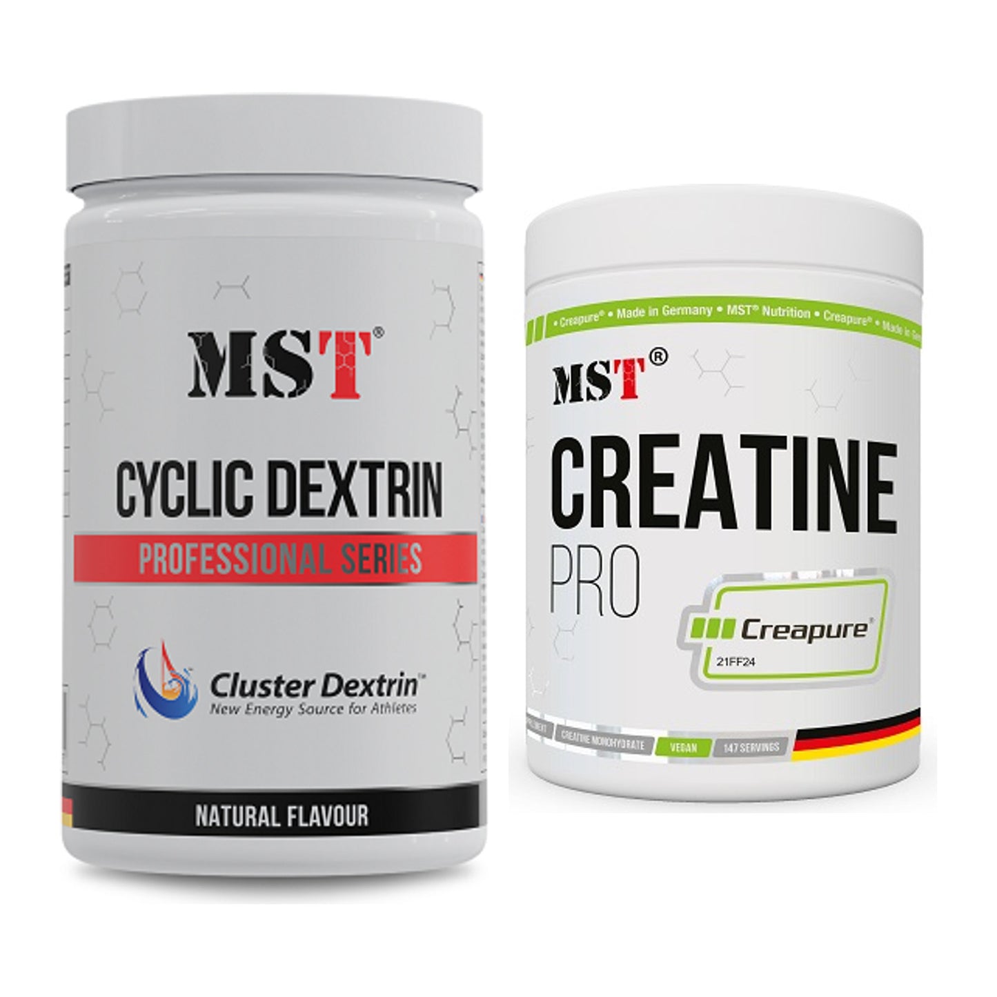 Masseaufbau-Set: MST Cluster Dextrin + MST Creatin Pro CREAPURE – alle enthaltenen Artikel