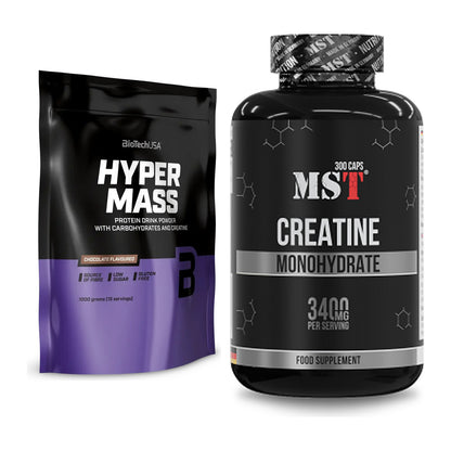Masseaufbau-Set: BioTech Hyper Mass + MST Creatine Monohydrate – alle enthaltenen Artikel