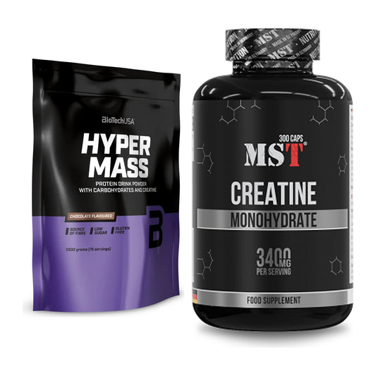 Masseaufbau-Set: BioTech Hyper Mass + MST Creatine Monohydrate – alle enthaltenen Artikel