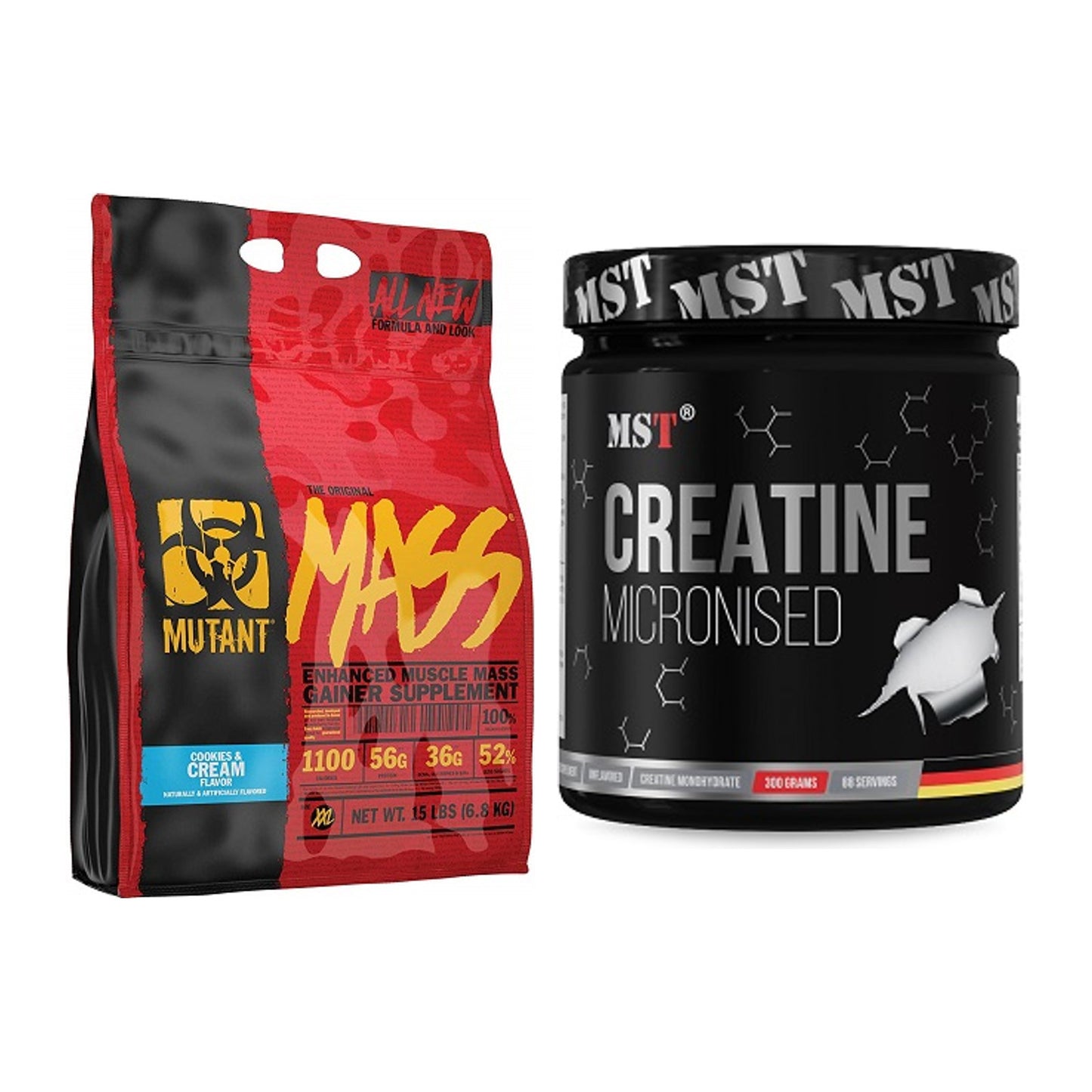 Masseaufbau-Set: Mutant Mass + MST Creatin Monohydrate – alle enthaltenen Artikel