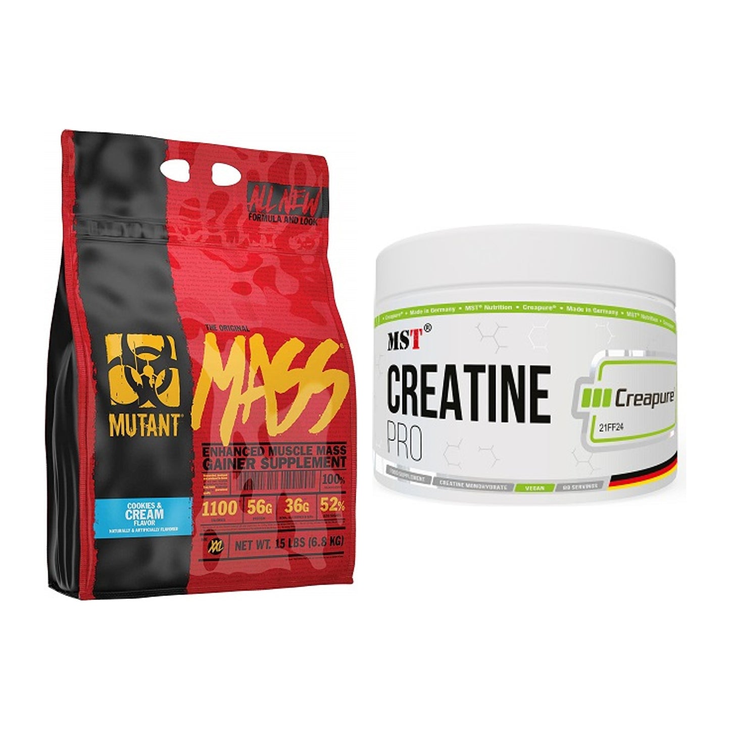 Masseaufbau-Set: Mutant Mass + MST Creatin Pro CREAPURE – alle enthaltenen Artikel