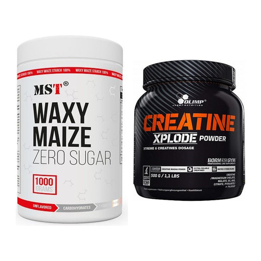 Masseaufbau-Set: MST WAXY MAIZE + Olimp Creatine Xplode 500g Pulver – alle enthaltenen Artikel