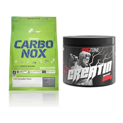 Masseaufbau-Set: Olimp Carbo Nox 1kg Pulver + Big Zone Creatin – alle enthaltenen Artikel