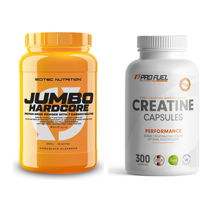 Masseaufbau-Set: Scitec Jumbo Hardcore1530 + ProFuel Creatine – alle enthaltenen Artikel