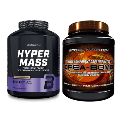 Masseaufbau-Set: BioTech Hyper Mass + Scitec Crea-Bomb – alle enthaltenen Artikel