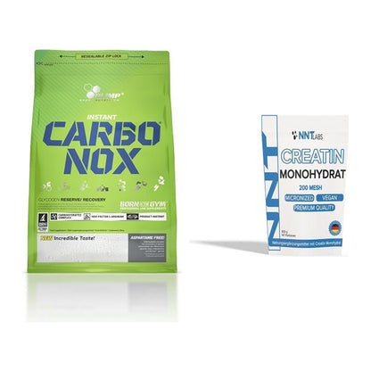 Masseaufbau-Set: Olimp Carbo Nox 1kg Pulver + NNT Creatin Monohydrat – alle enthaltenen Artikel
