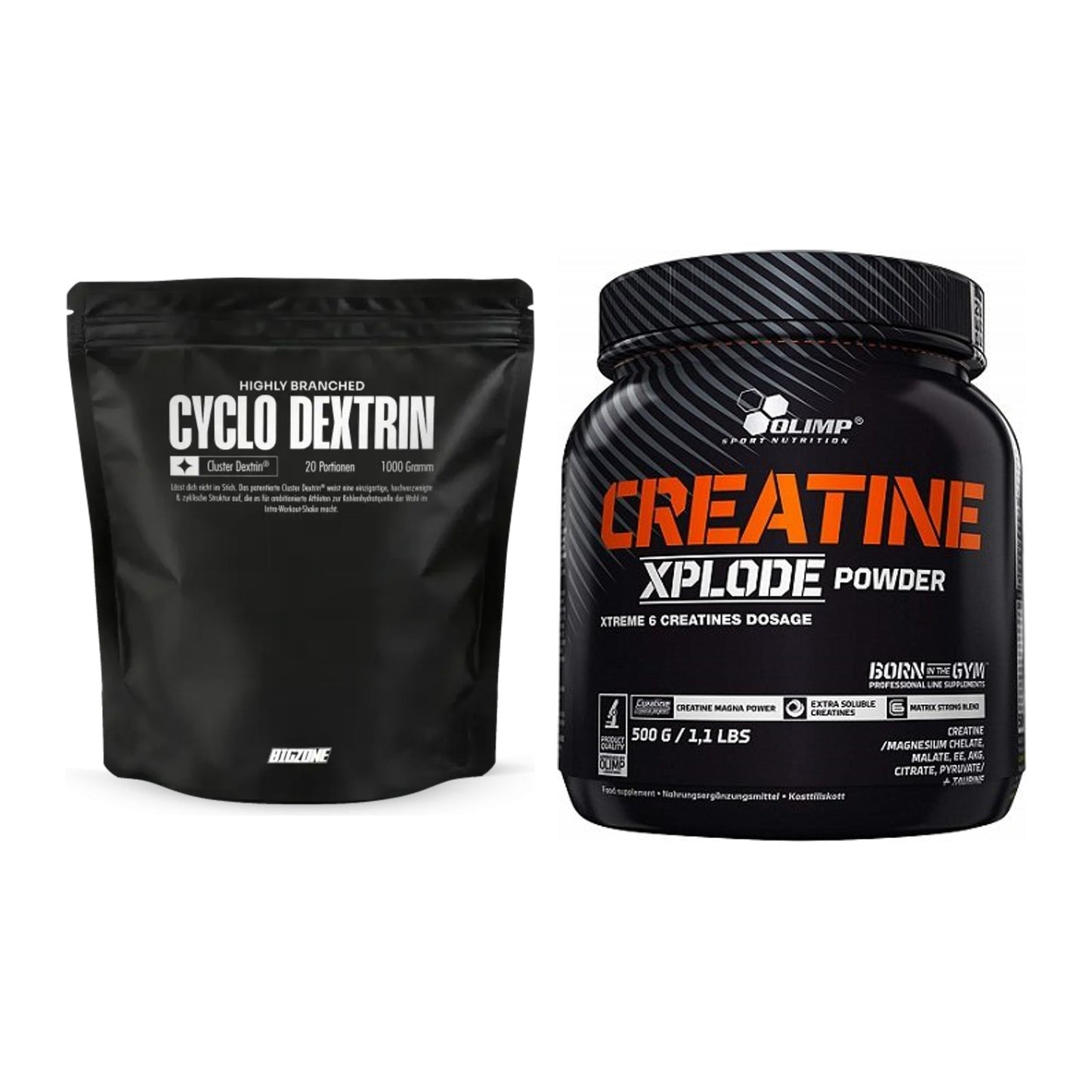 Masseaufbau-Set: Big Zone Cyclo Dextrin + Olimp Creatine Xplode – alle enthaltenen Artikel