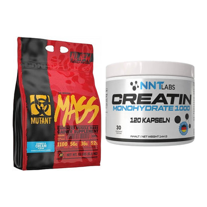 Masseaufbau-Set: Mutant Mass 6,8kg (Cookies + NNT Creatin 1000 mg – alle enthaltenen Artikel