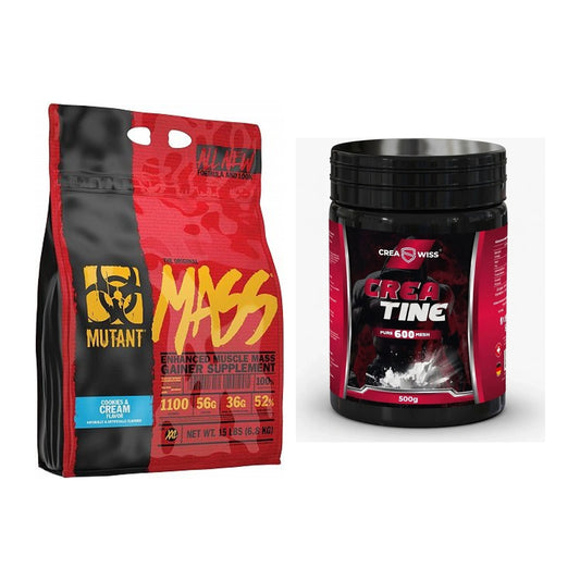 Masseaufbau-Set: Mutant Mass 6,8kg + CREASWISS Creatine 600 – alle enthaltenen Artikel