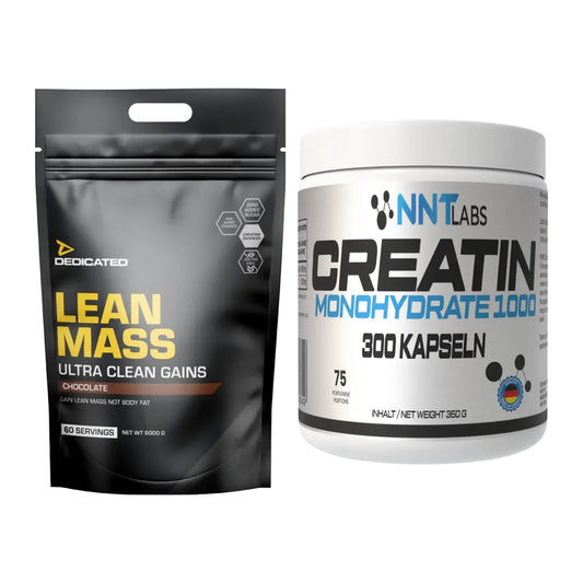 Masseaufbau-Set: Dedicated Lean Mass Gainer + NNT Creatin 1000 mg – alle enthaltenen Artikel