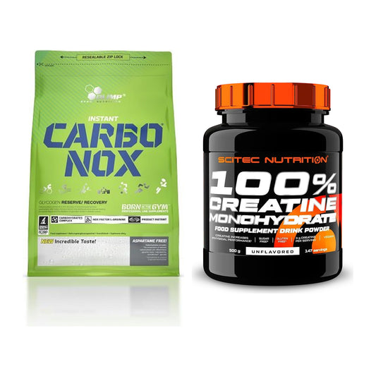 Masseaufbau-Set: Olimp Carbo Nox 1kg + Scitec Creatine – alle enthaltenen Artikel