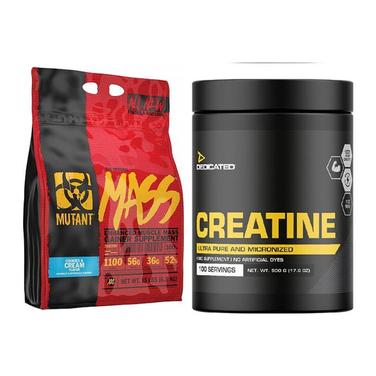 Masseaufbau-Set: Mutant Mass 6,8kg (Cookies + Dedicated Creatine – alle enthaltenen Artikel