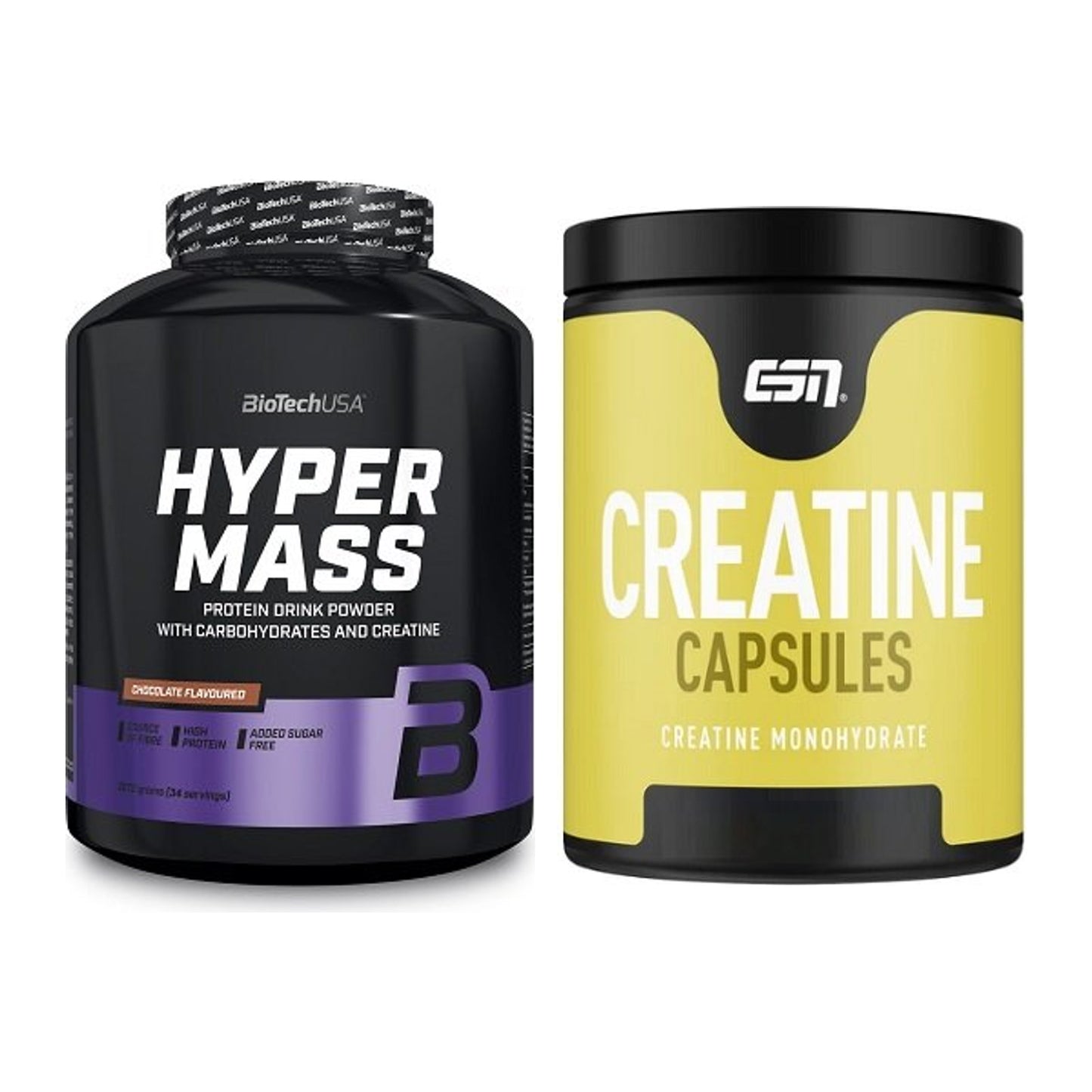 Masseaufbau-Set: BioTech Hyper Mass 2270g + ESN Ultrapure Creatine – alle enthaltenen Artikel