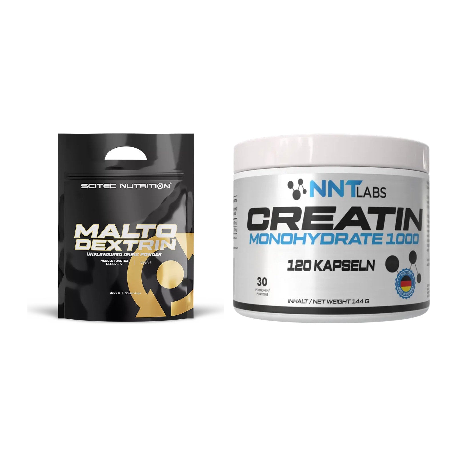 Masseaufbau-Set: Scitec Maltodextrin 2000g + NNT Creatin 1000 mg – alle enthaltenen Artikel