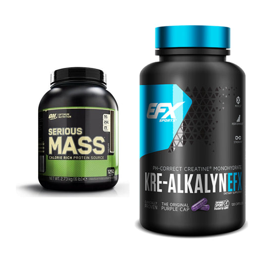 Masseaufbau-Set: Optimum Nutrition Serious Mass + EFX Kre-Alkalyn – alle enthaltenen Artikel