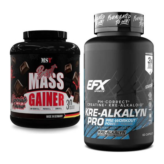 Masseaufbau-Set: MST Best Mass Gainer + EFX Kre-Alkalyn PRO – alle enthaltenen Artikel