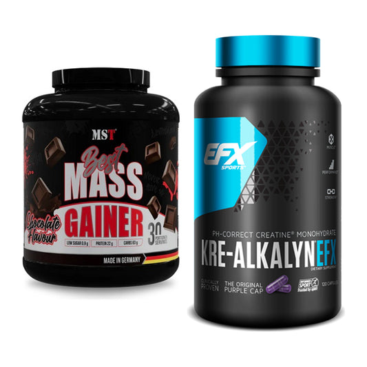 Masseaufbau-Set: MST Best Mass Gainer + EFX Kre-Alkalyn – alle enthaltenen Artikel