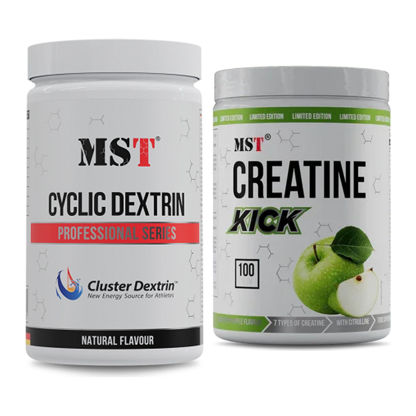 Masseaufbau-Set: MST Cluster Dextrin + MST Creatine Kick – alle enthaltenen Artikel
